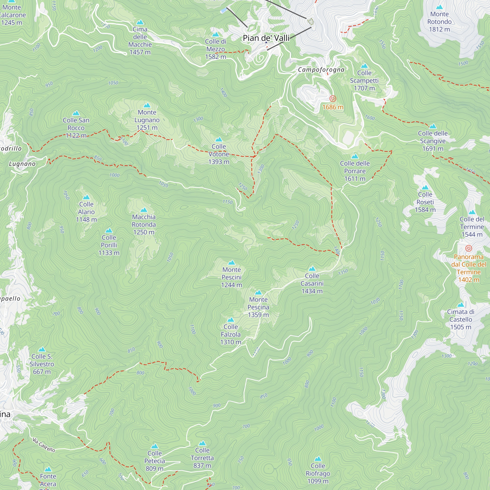 Rifugio di Valle Gelata map