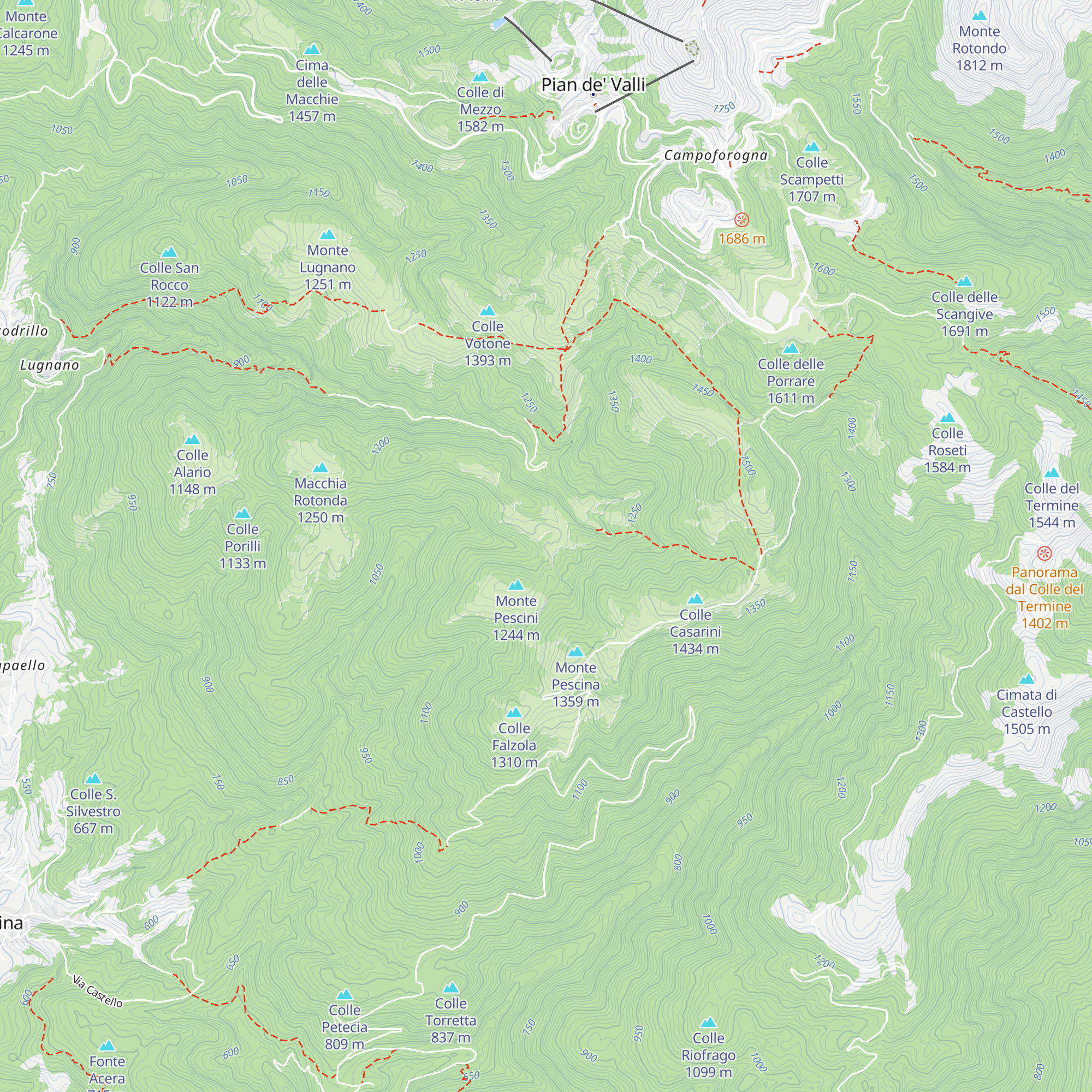 Rifugio di Valle Gelata map