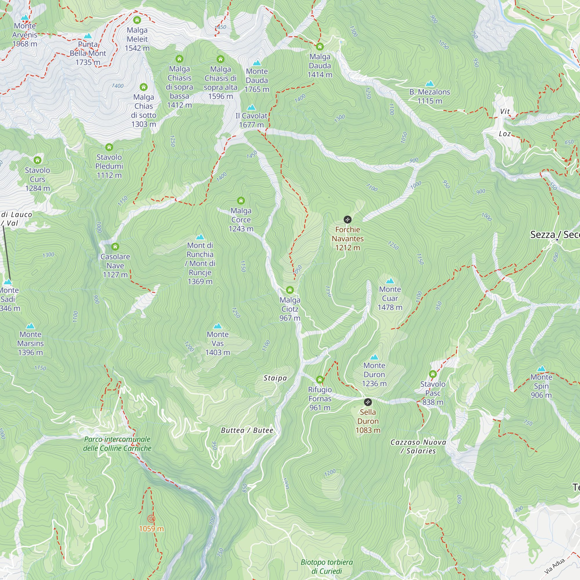 Malga Ciotz map