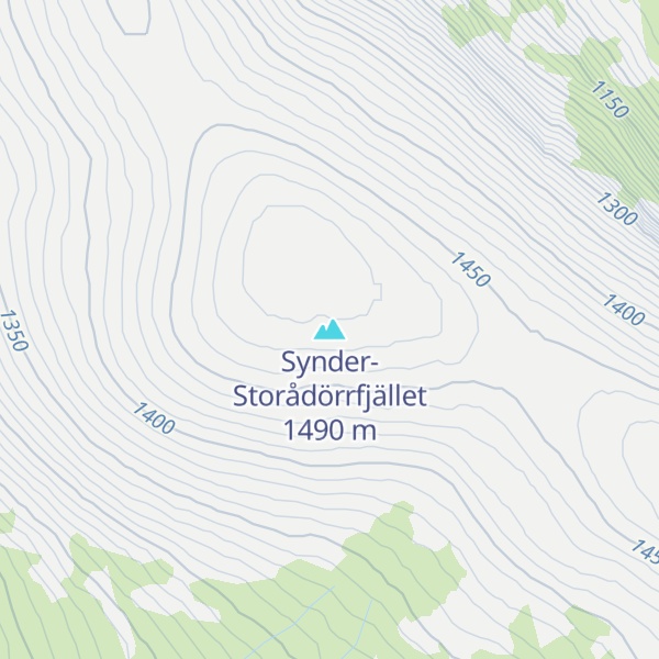 Map of Synder-Storådörrfjället