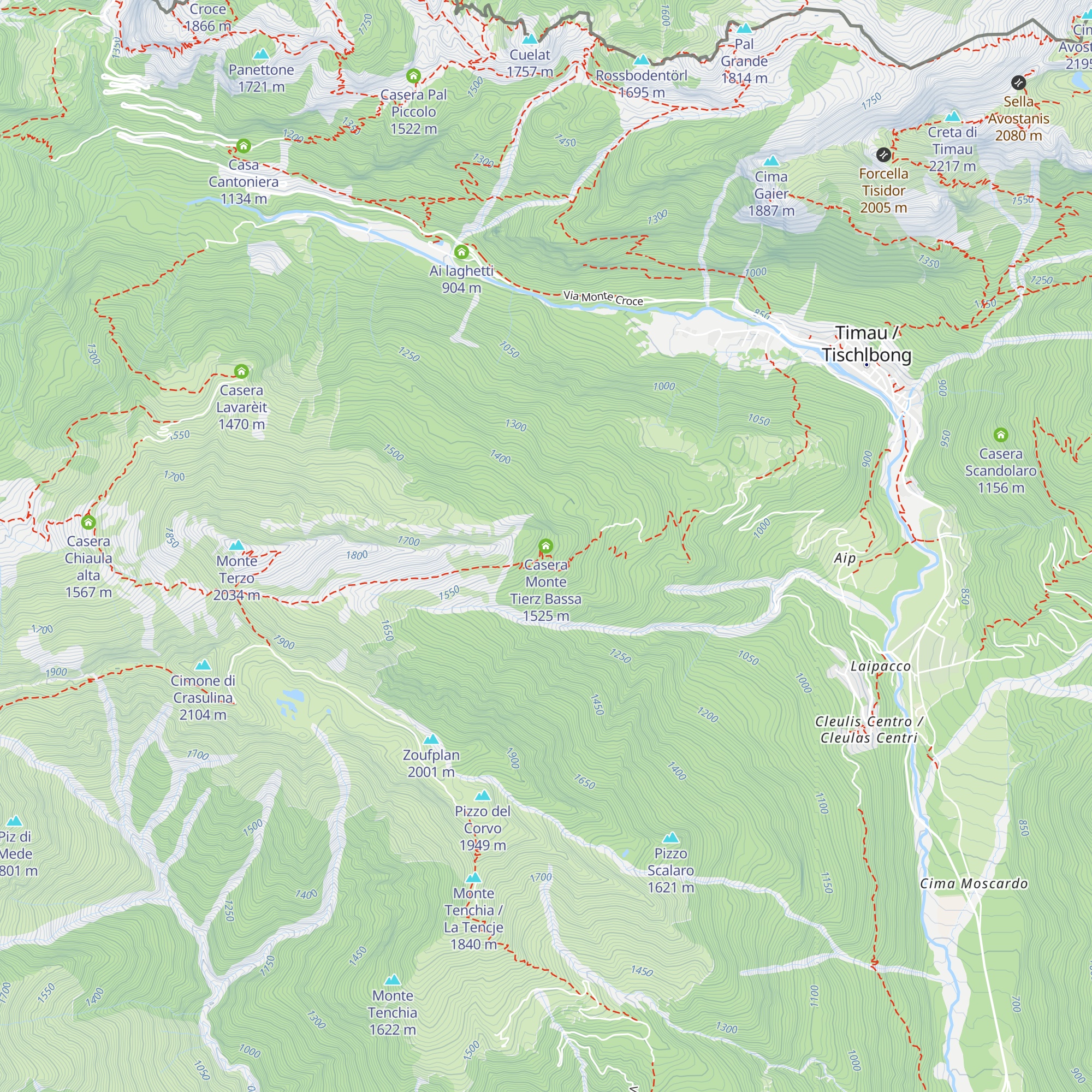 Casera Monte Tierz Bassa map
