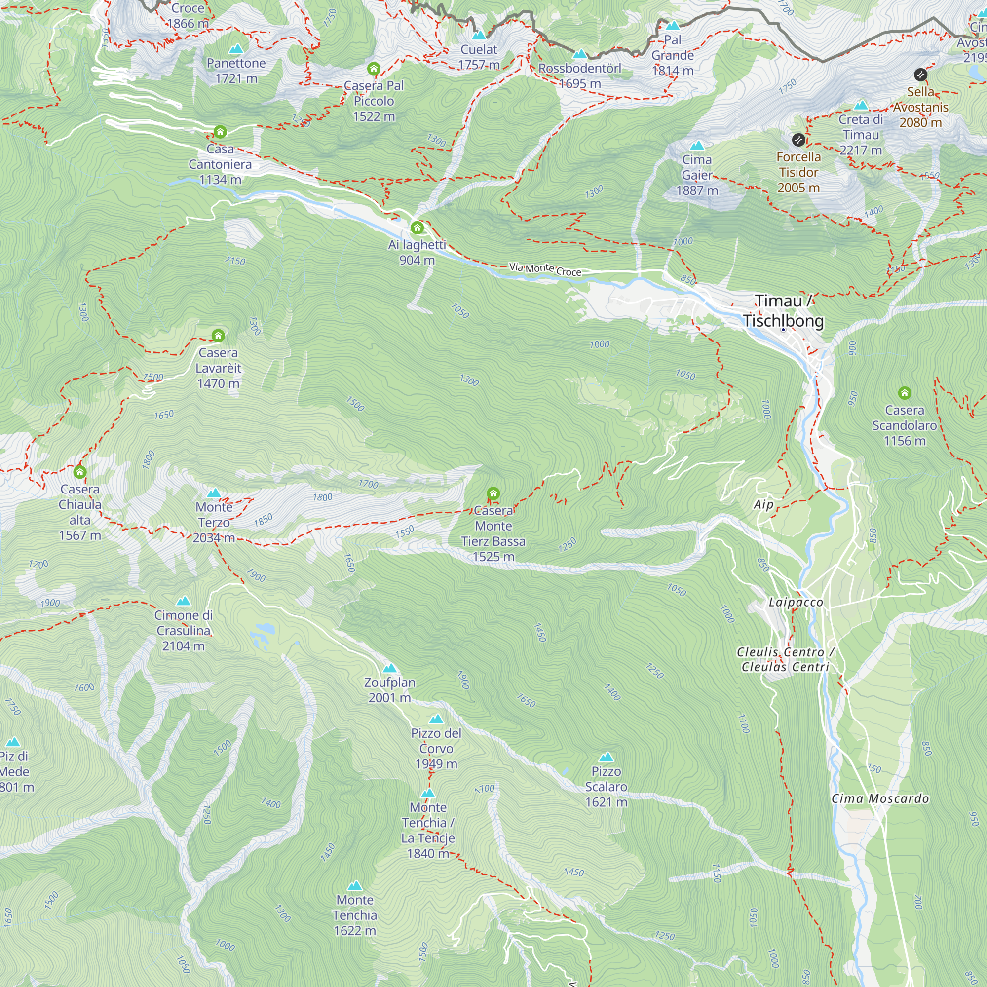Casera Monte Tierz Bassa map