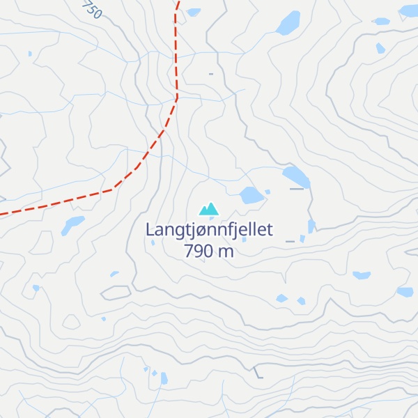 Map of Langtjønnfjellet