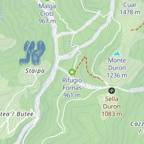 Map of Rifugio Fornas