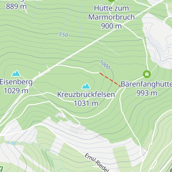 Map of Kreuzbrückfelsen