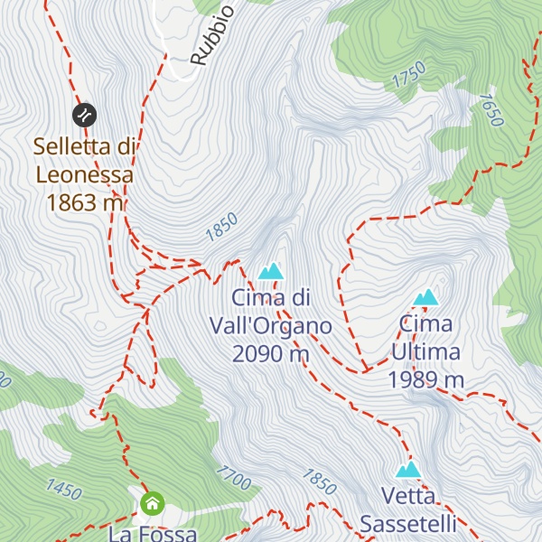 Map of Cima di Vall'Organo