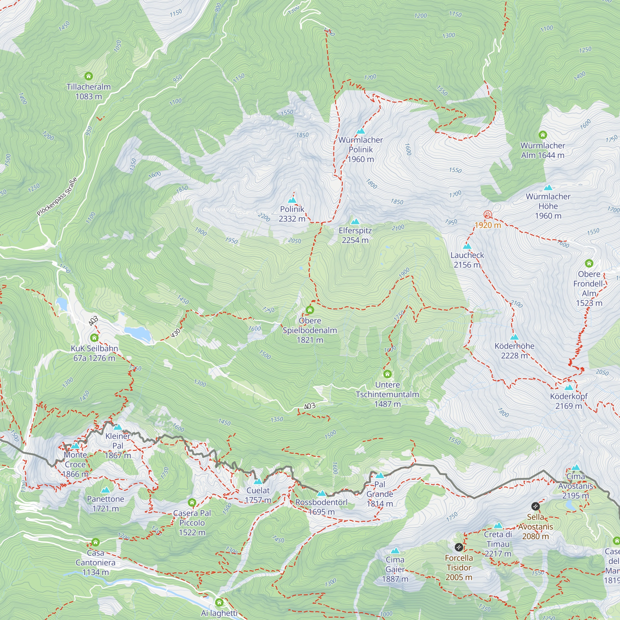 Obere Spielbodenalm map