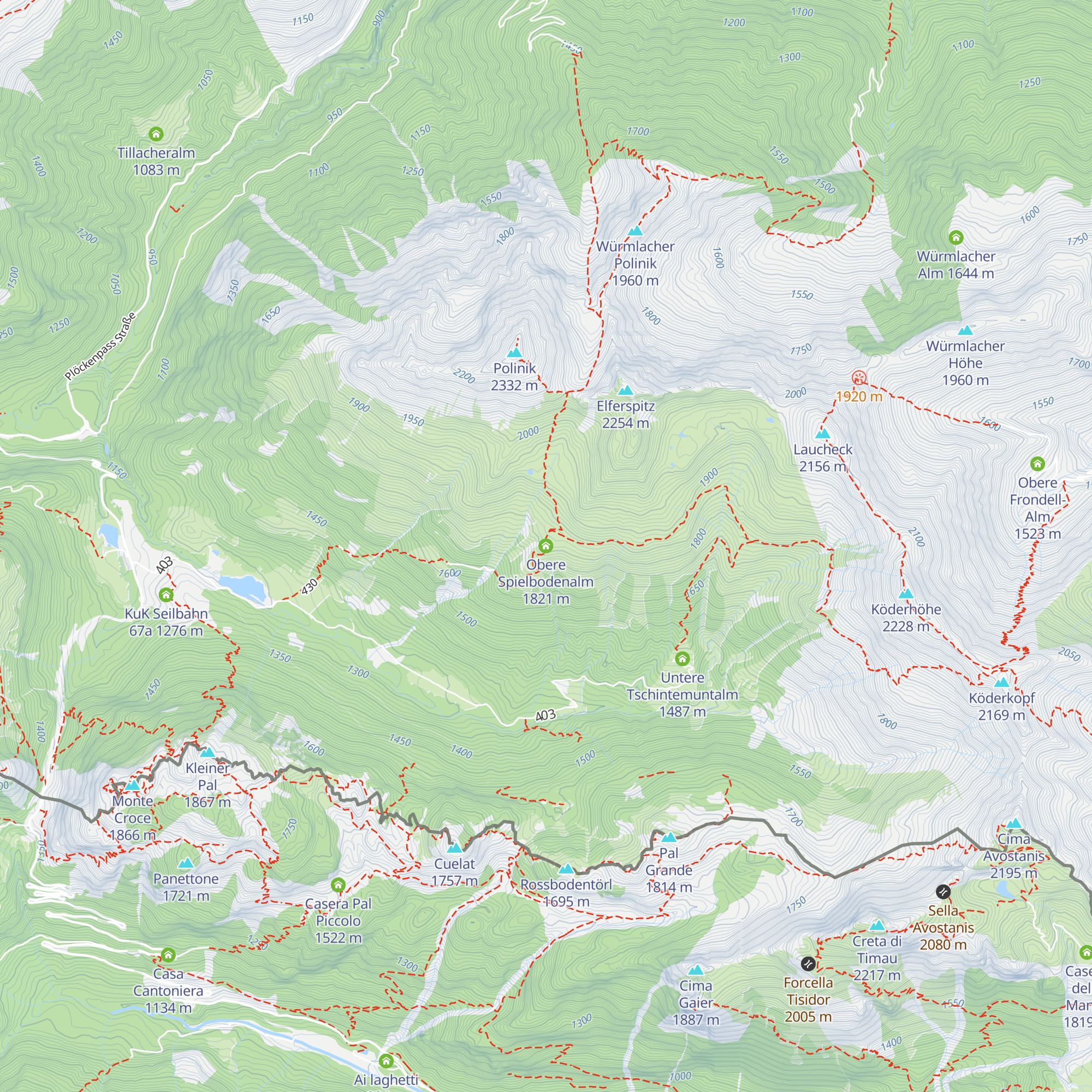 Obere Spielbodenalm map