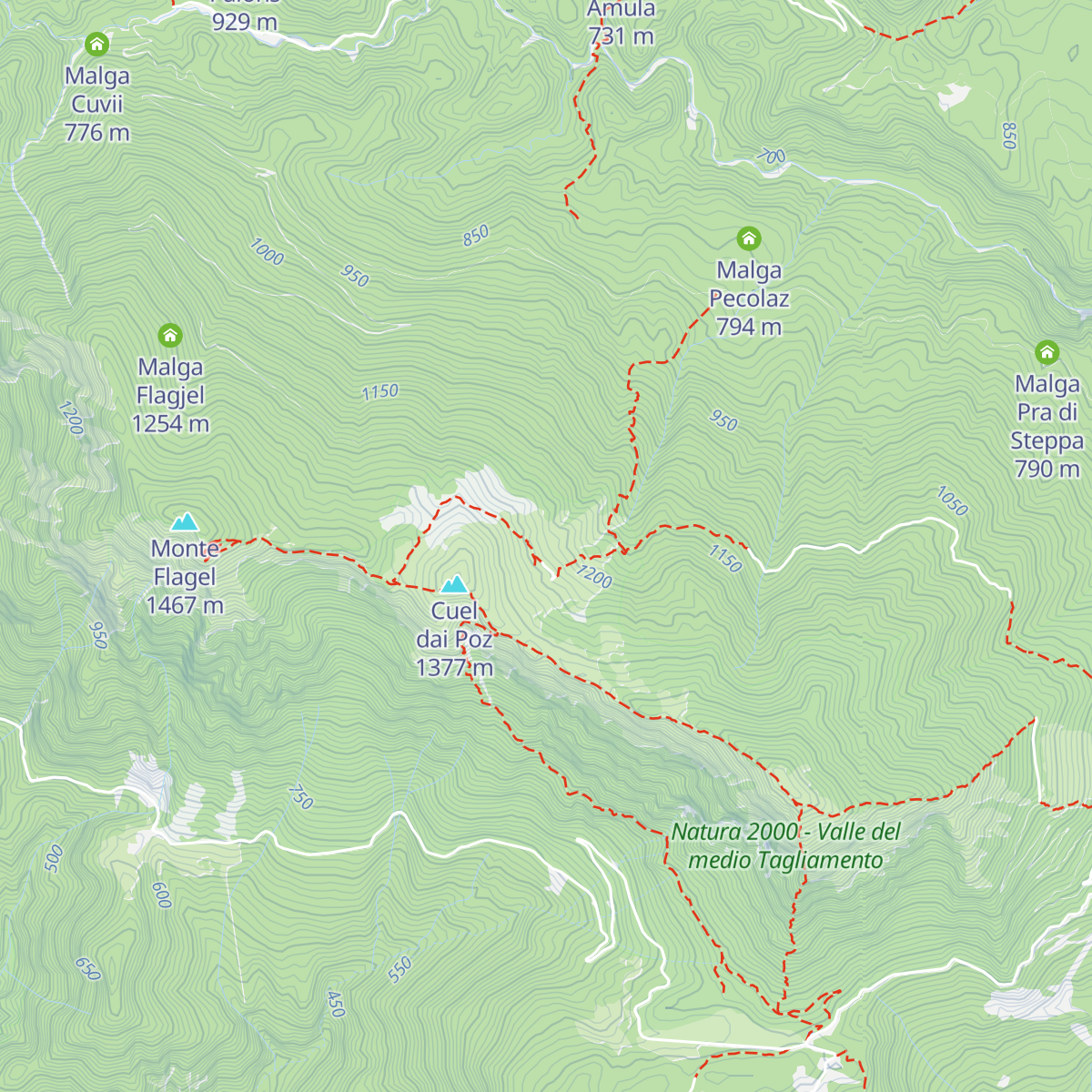Malga Cuar - Agriturismo lo Scoiattolo map