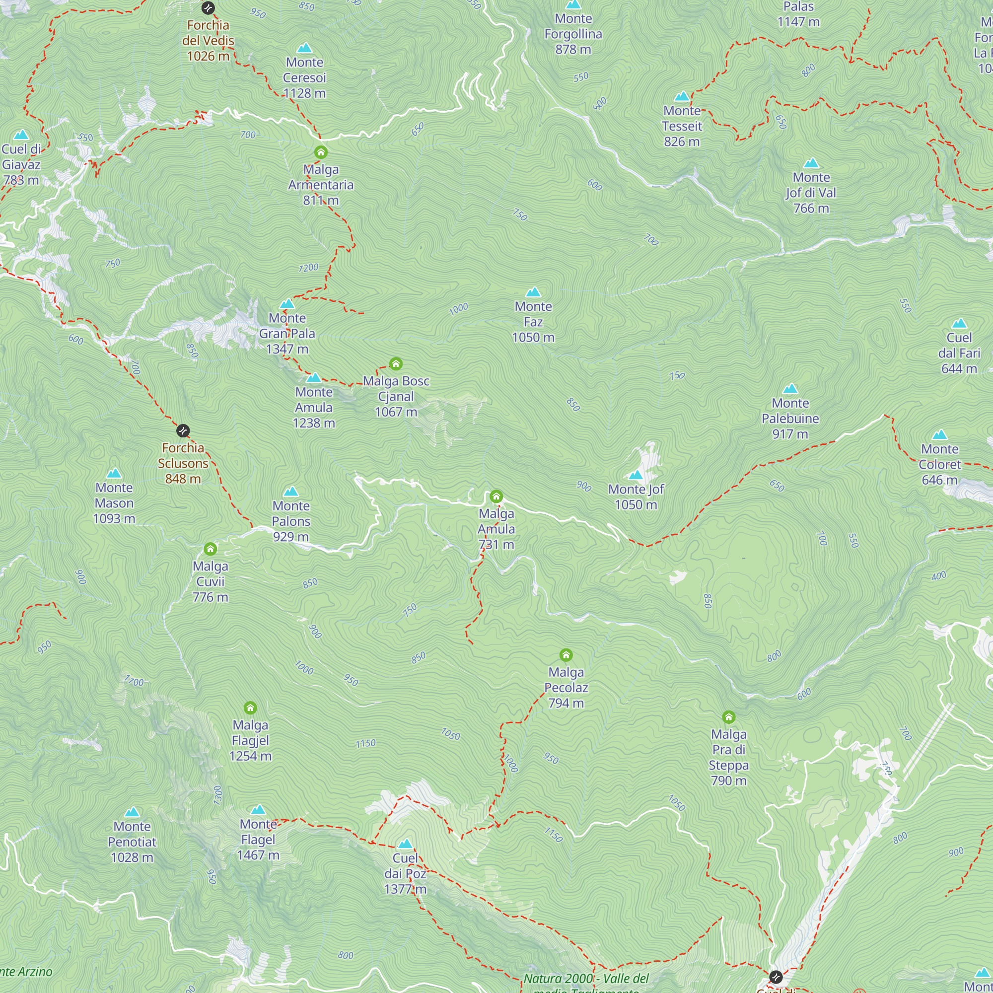 Malga Amula map