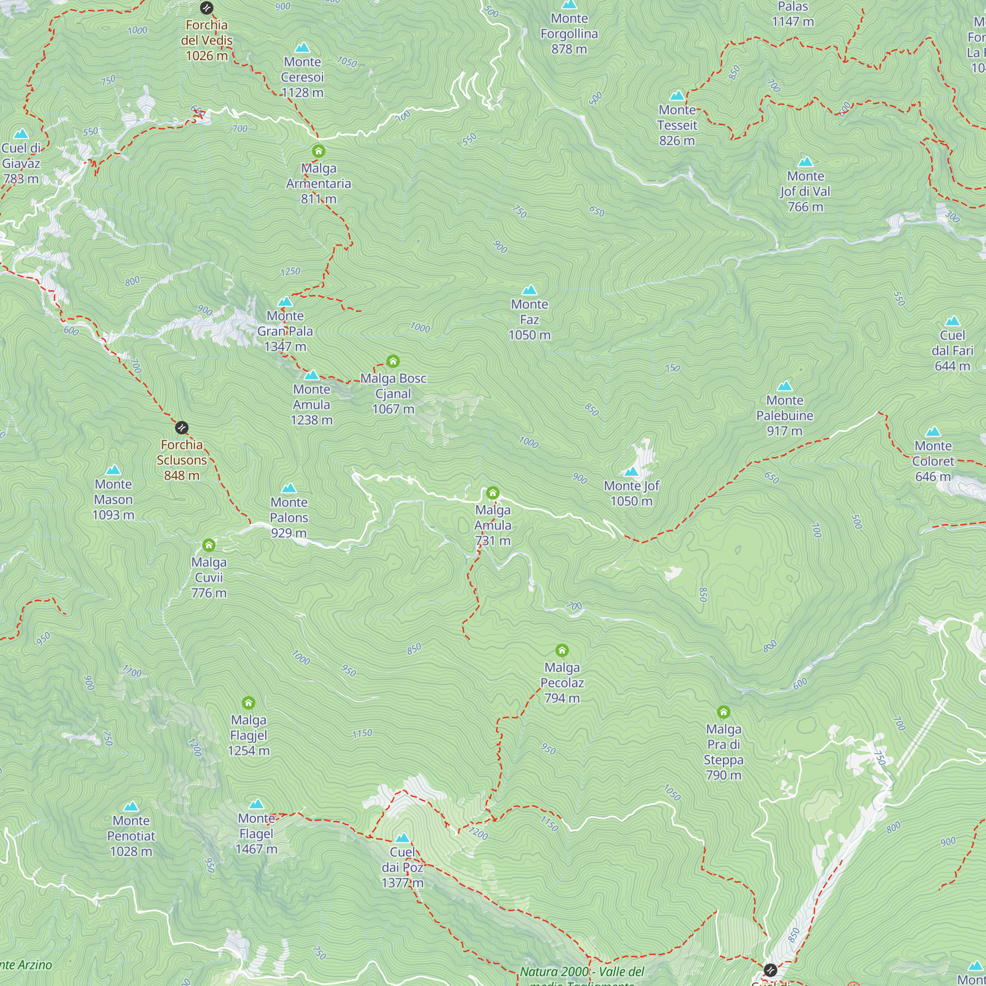 Malga Amula map