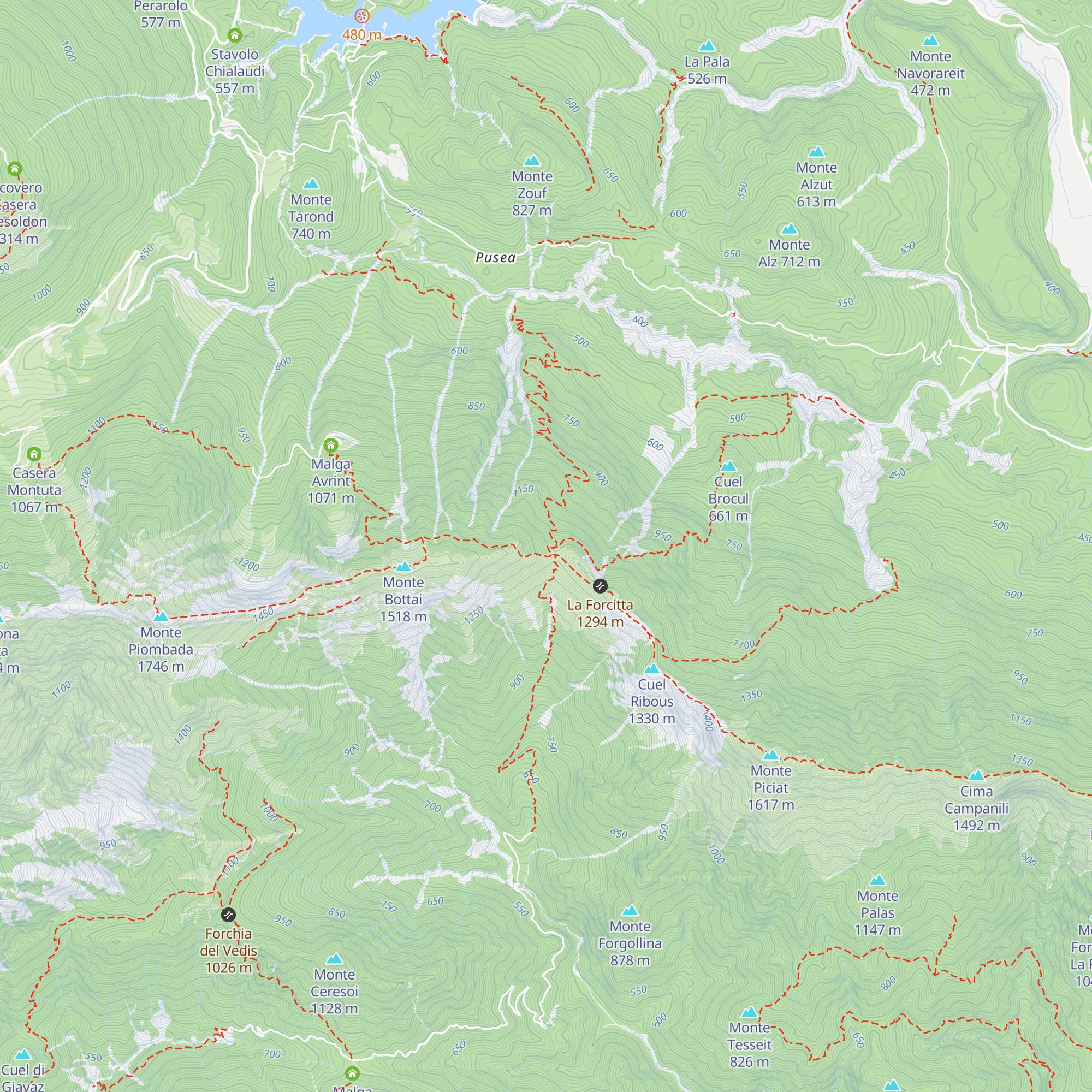 Bivacco Carcadè map