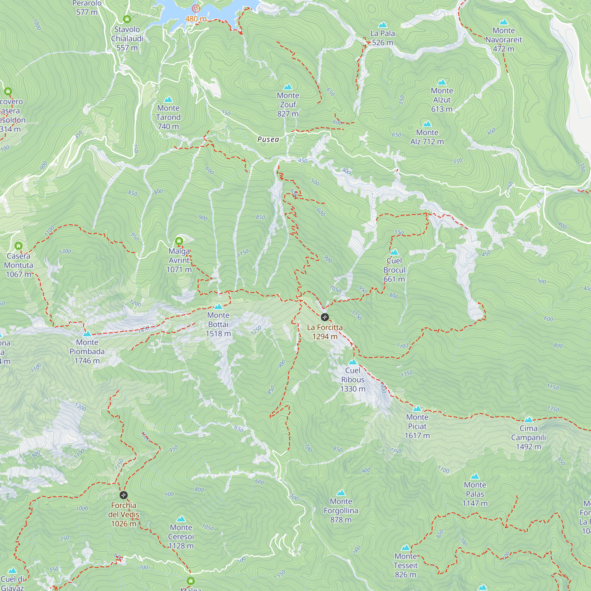 Bivacco Carcadè map