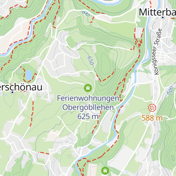 Map of Ferienwohnungen Obergöbllehen
