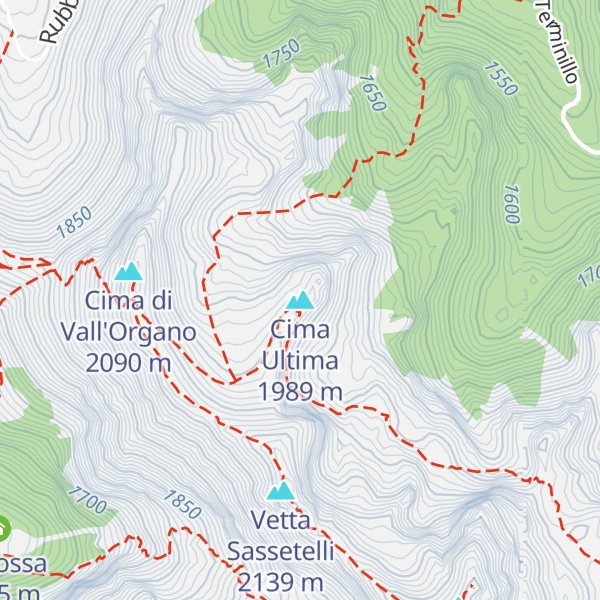 Map of Cima Ultima
