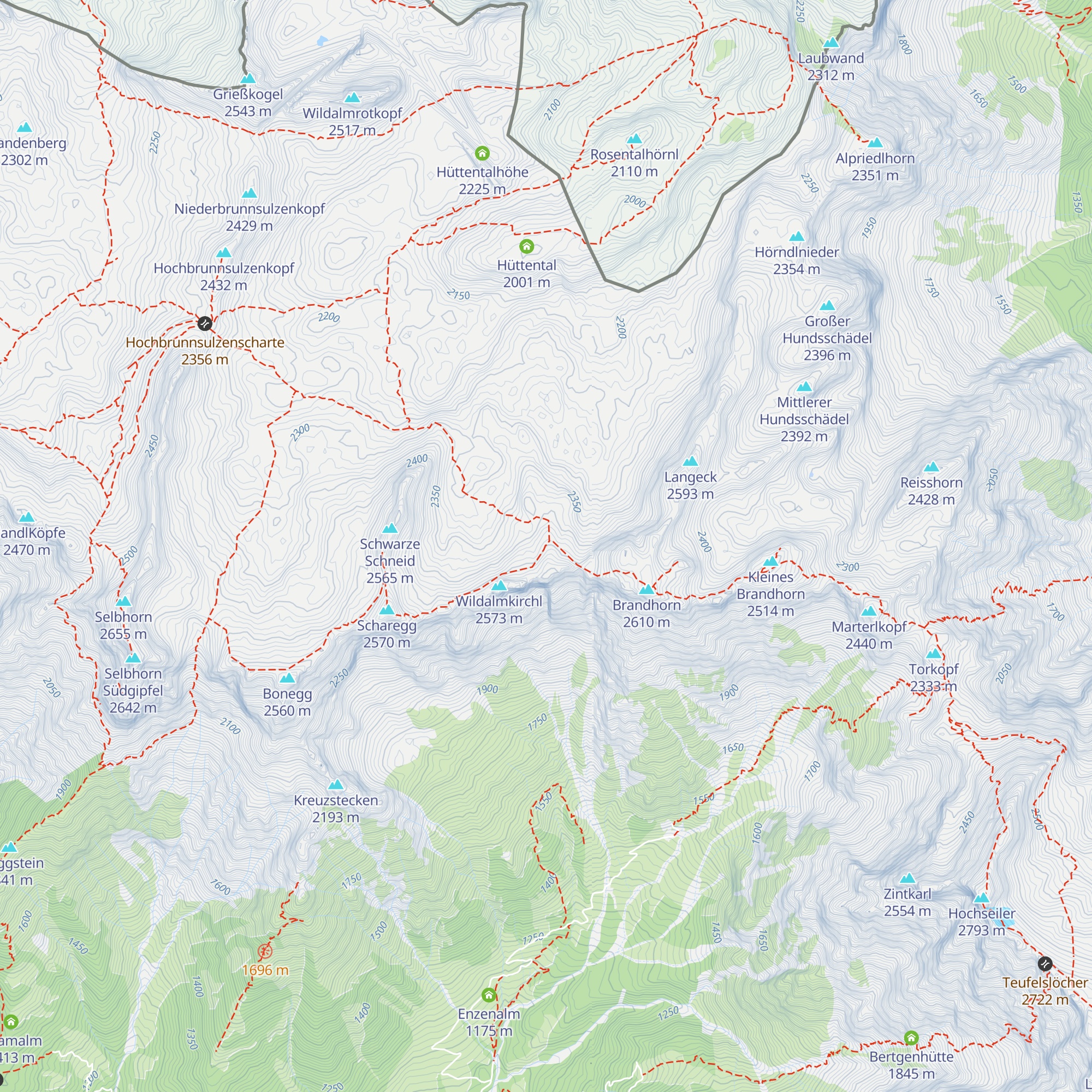 Wildalmkirchl-Biwak map