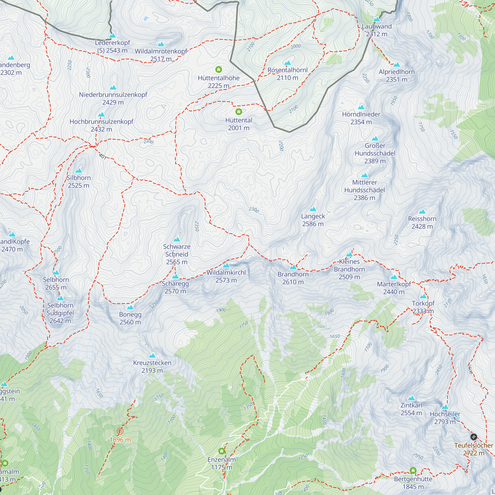 Wildalmkirchl-Biwak map