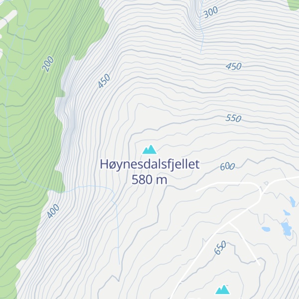 Map of Høynesdalsfjellet