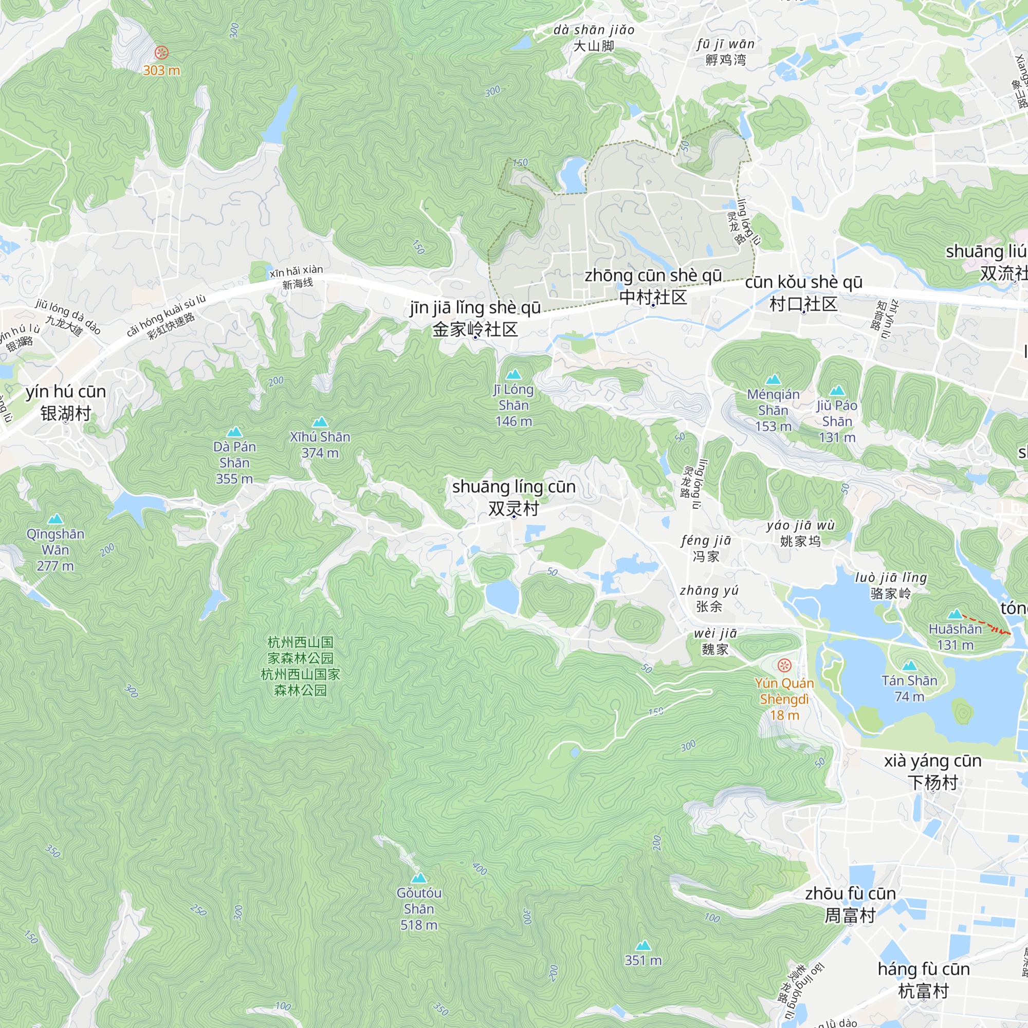 Hángzhōu Qīng Wén Shānjū Mínsù map