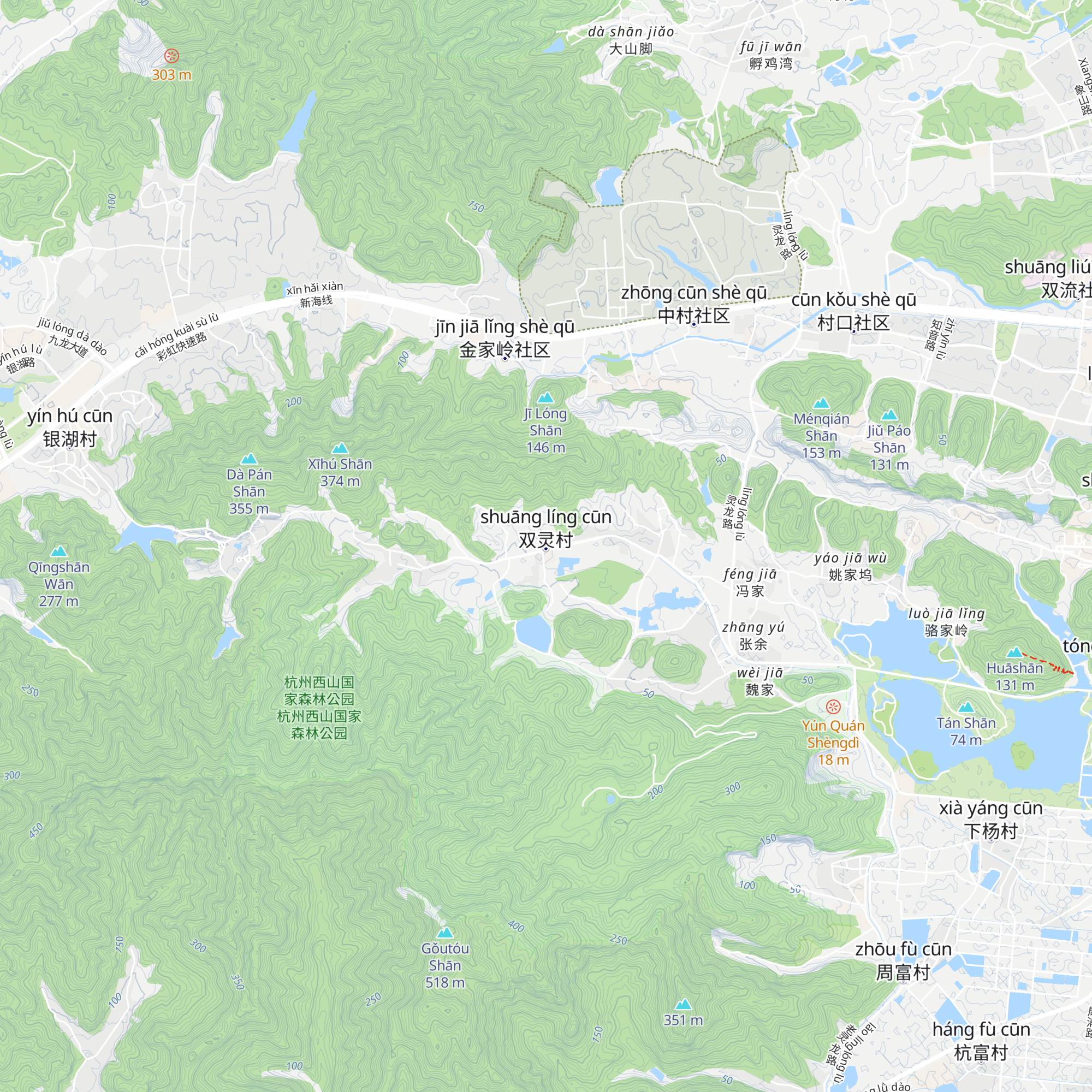 Hángzhōu Qīng Wén Shānjū Mínsù map