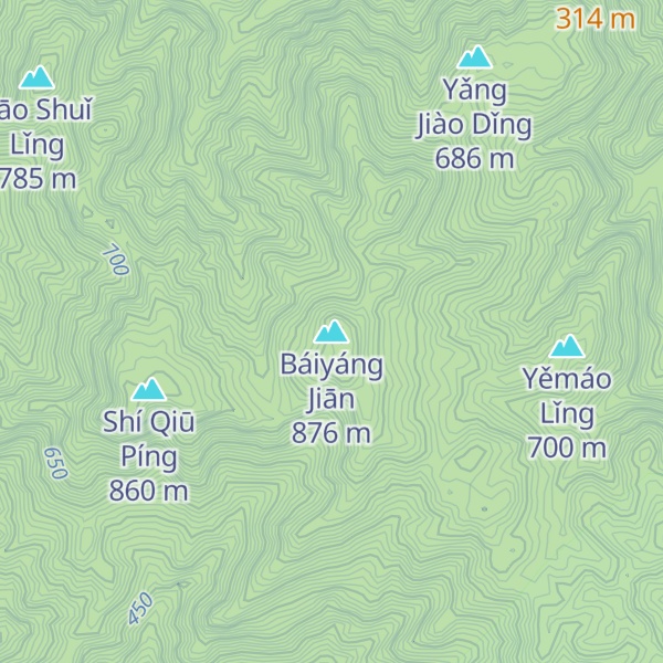 Map of Báiyáng Jiān