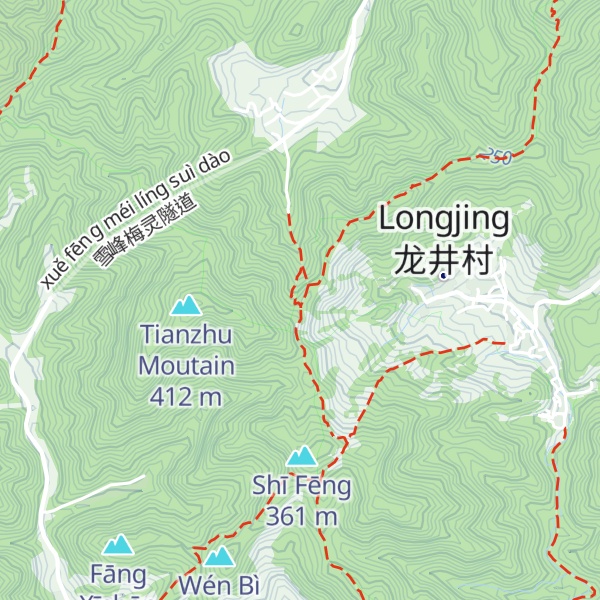 Map of Shīzǐ Shān