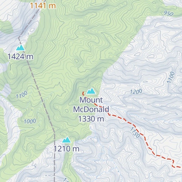 Map of Mount McDonald