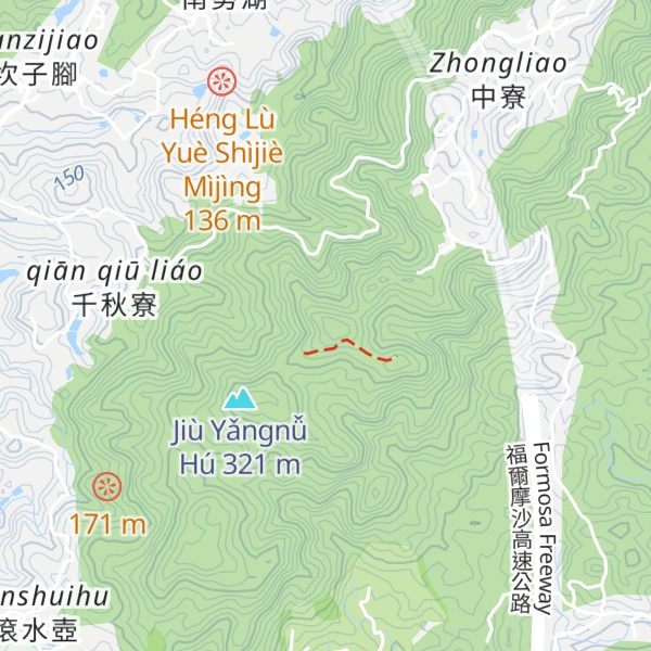 Map of Nán Zhōng Liáo Shān Zuìgāofēng