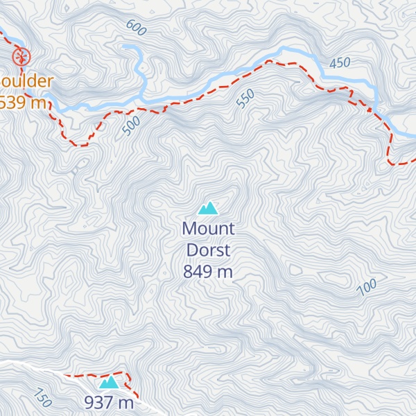 Map of Mount Dorst