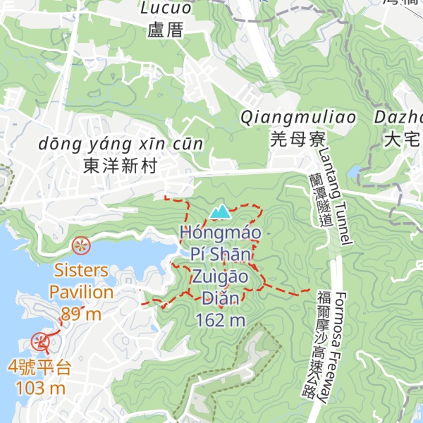 Map of Hóngmáo Pí Shān Jīdiǎn