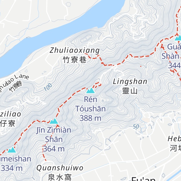 Map of Rén Tóushān