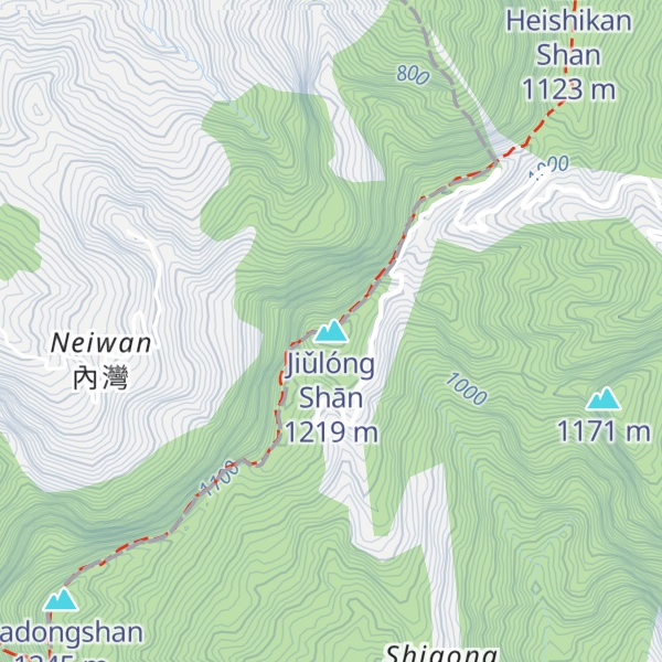 Map of Jiǔlóng Shān