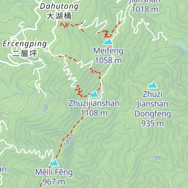 Map of Zhuzijianshan