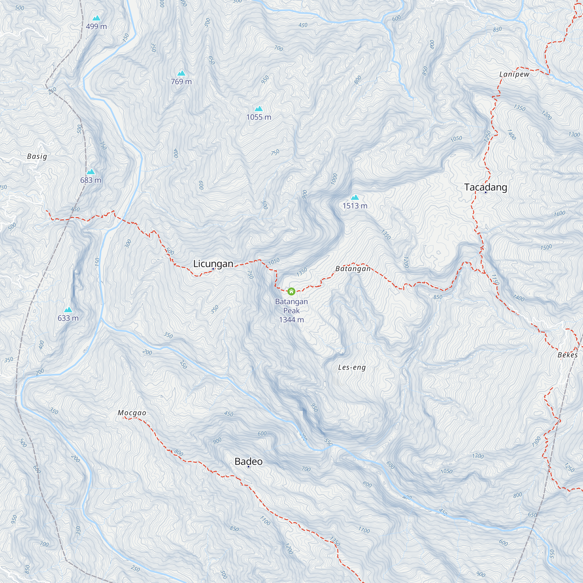 Batangan Peak map
