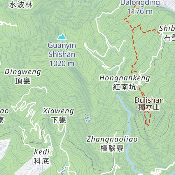 Map of Ā Bá Quán Shān Nán Fēng