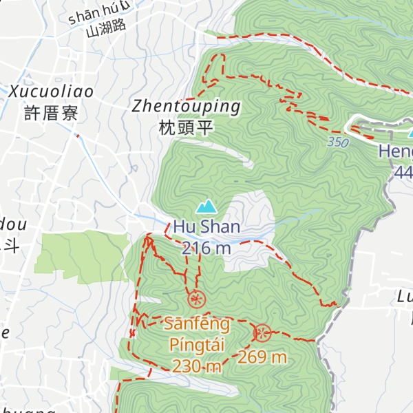 Map of Hu Shan
