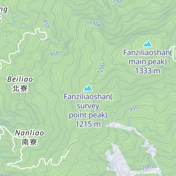 Map of Fanziliaoshan(survey point peak)