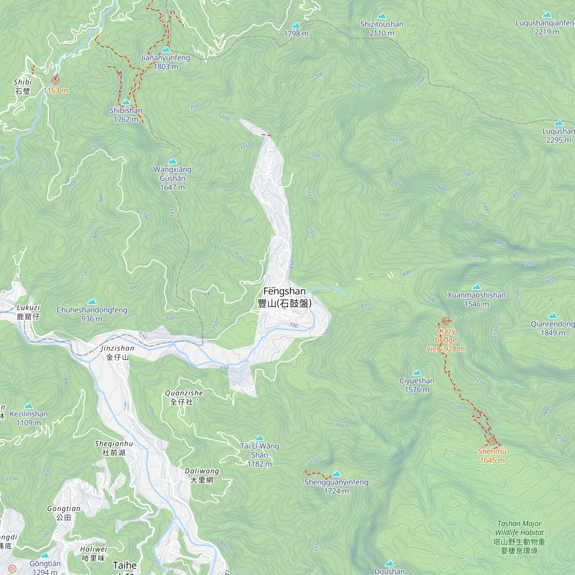 Fēng Shān Guān Jǐng Mín Sù map