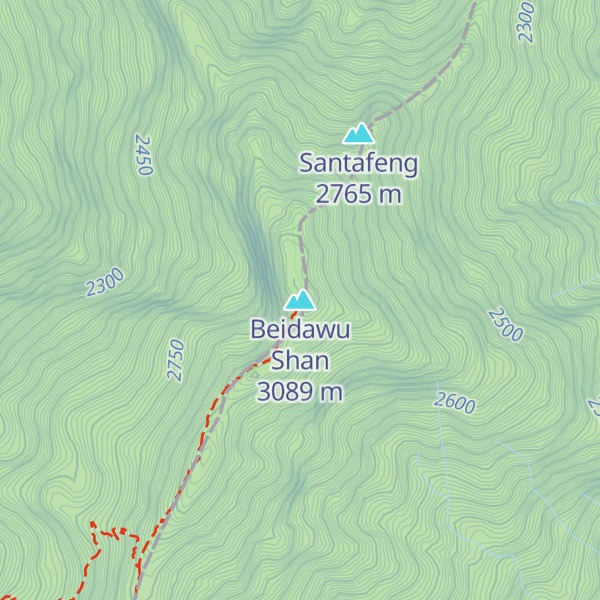 Map of Beidawu Shan
