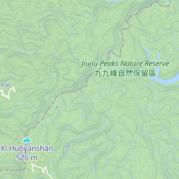 Map of Jiǔjiǔ Fēng ( Zuìgāofēng )