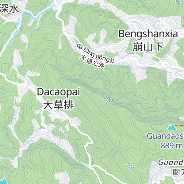 Map of Guandaoshanxibeifeng