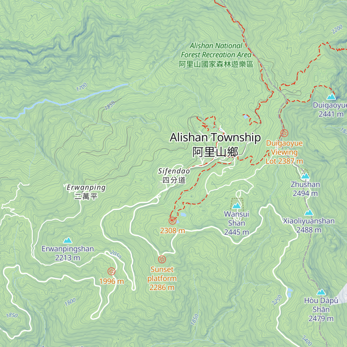 āLǐshān Jiā Sēnlín Yóulèqū Lǚkè Fúwù Zhōngxīn map