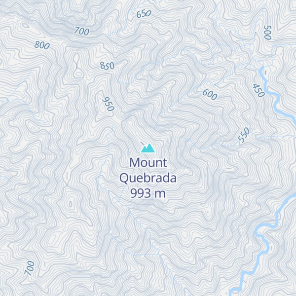 Map of Mount Quebrada