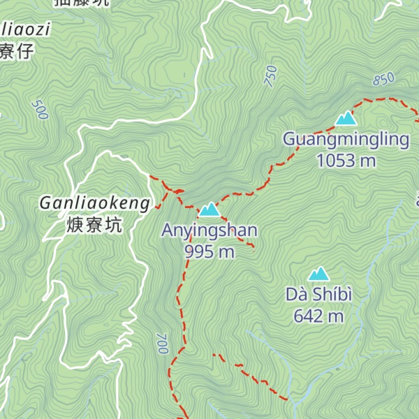 Map of Anyingshan