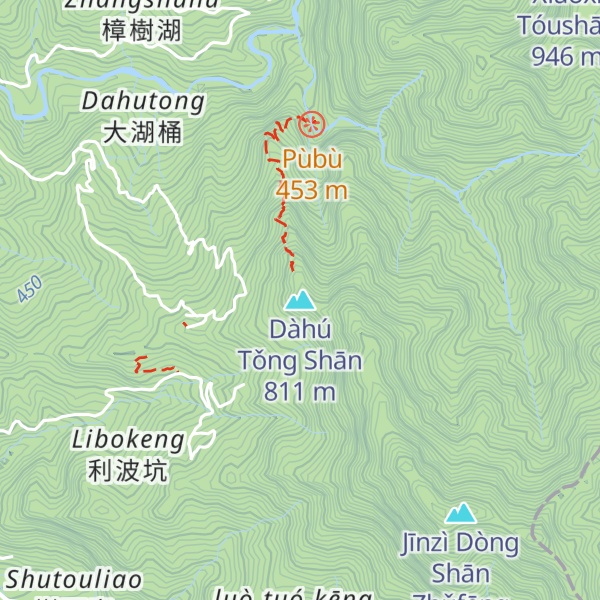 Map of Dàhú Tǒng Shān