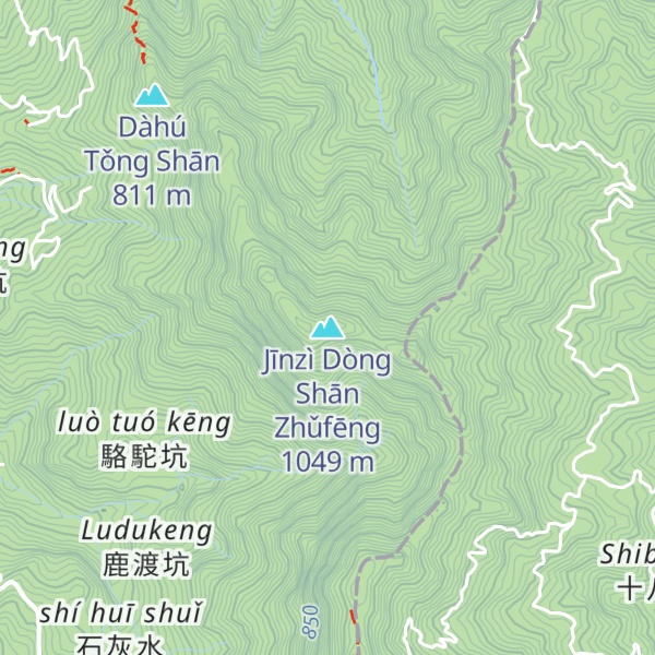 Map of Jīnzì Dòng Shān Zhǔfēng