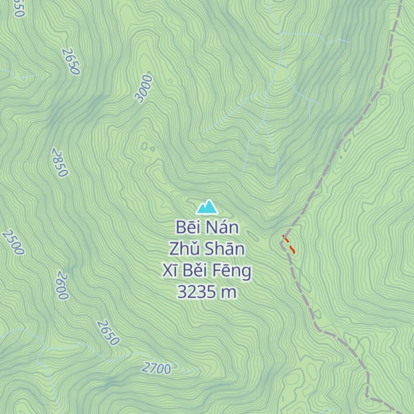 Map of Bēi Nán Zhǔ Shān Xī Běi Fēng