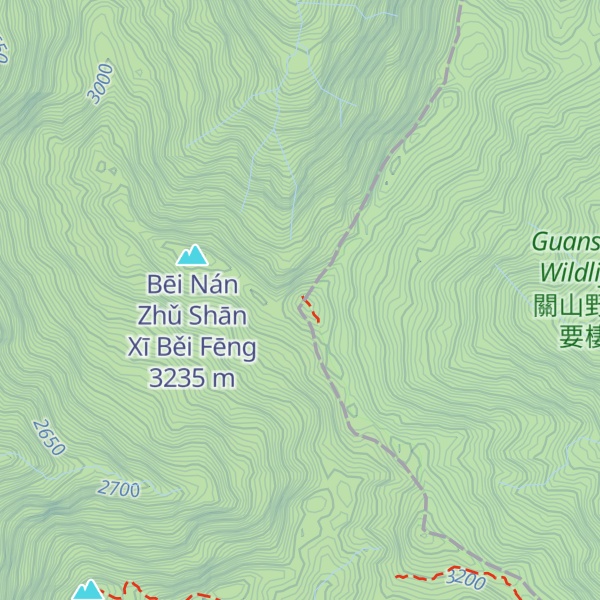 Map of Bēinán Zhǔ Shān Běifēng