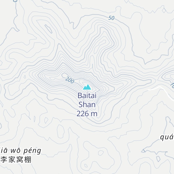 Map of Baitai Shan