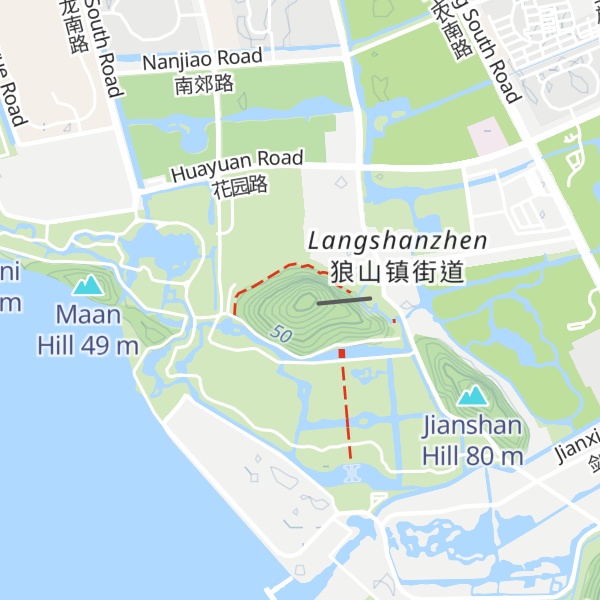 Map of Langshan Hill